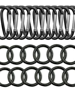 24 Pack Carabiner D Ring & O Rings Clip Keychain Purse Snap Hooks-12 Each
