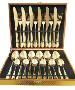 24 Piece Stainless Steel Cutlery Set - Gold