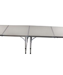 240x60cm Adjustable Height Cream Marbling Top Aluminium Frame Folding Table