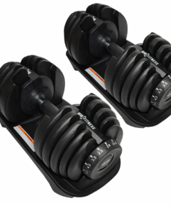 24kg Adjustable Dumbbell Pair - 1818 Fitness - Black