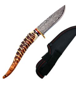 25cm Horn Designed Handle Boning & Outdoor Camping Knife With Nylon Sheath