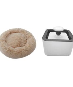 2.5L Dog & Cat Automatic Pet Water Fountain with Soft Donut Pet Bed Combo