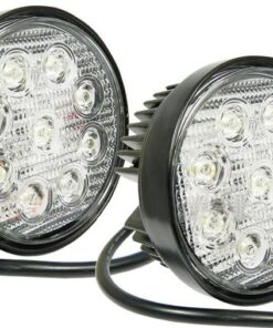 27W 9 LED Flood LED Off Road Round Work Light - 2 Piece