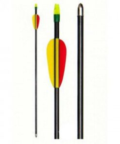 28 Inch Fibre-Glass Fixed Nock Practice Bow Arrows - 6 Piece