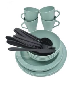 28-Piece All-Purpose Picnic and Camping Cutlery Set For 4 - Sage