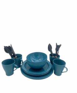 28-Piece All-Purpose Picnic and Camping Cutlery Set For 4 - Teal