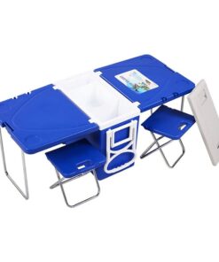 28L Cooler Box Foldable Picnic Table With Two-Chairs