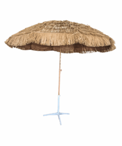 2.8m Outdoor Garden Adjustable Angle Straw Umbrella with Tripod