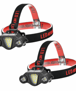 2Pack Rechargeable Headlamps with Wave Sensor - Lightweight & Waterproof