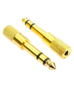 2pc Headphone Adapters 3.5mm Socket to 6.35mm Jack Plug Stereo Adaptor