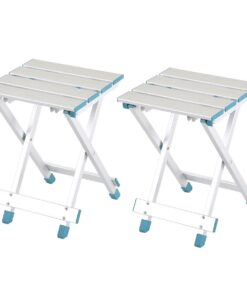 2PCS Aluminum Alloy Folding Stool Outdoor Fishing Chair