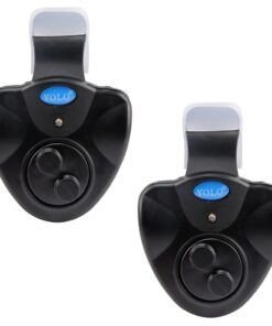 2pcs Electronic Fish Bite Alarm with Siren & LED Light - Black