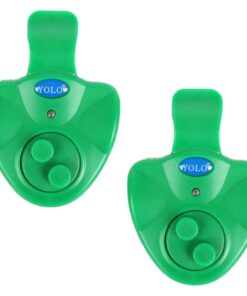 2pcs Electronic Fish Bite Alarm with Siren & LED Light - Green
