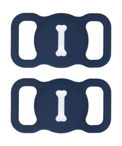 2pcs Silicone Airtag Holder for Pet Collar - Blue