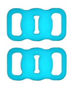 2pcs Silicone Airtag Holder for Pet Collar - Glow In The Dark Blue