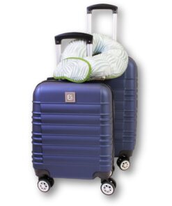 2Piece Luggage Set, Carry On & Check in Suitcases with TSA Lock & Neck PIllow - Blue, Green - 45 cm