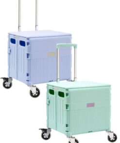 2Piece Waterproof 15kg Outdoor Fishing Camping Beach Storage Box on Wheels - Matcha Green & Blue