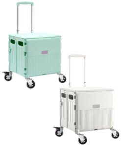 2Piece Waterproof 15kg Outdoor Fishing Camping Beach Storage Box on Wheels - Matcha Green & White