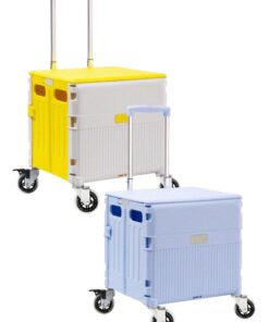 2Piece Waterproof 15kg Outdoor Fishing Camping Beach Storage Box on Wheels - Yellow & Blue