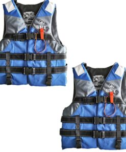2x BHY Life Jacket -Adjustable Size - Buoy Up To 120kg Body Weight - Blue x 2