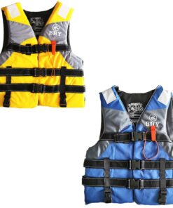 2x BHY Life Jacket -Adjustable Size - Buoy Up To 120kg Body Weight - Blue + Yellow