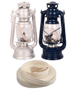 2x Lantern Hurricane 24cm + Spare Wick Cotton 7/8 Inch 10m Roll