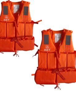2x Life Jacket Adjustable Foam Lifejacket For Adults - Orange
