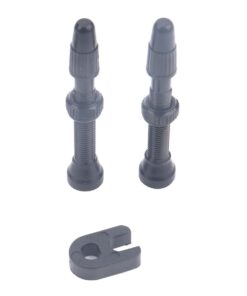 2x T4U Tubeless Valves with Valve Core Tool (40mm) - Black