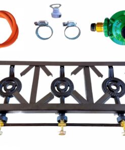3 Burner, Triple Gas Burner, 4 Legged with Hose And Bottle Opener