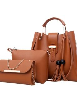 3 in 1 Fashion Purse & Handbags Set for Women - Brown
