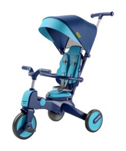 3-in-1 Foldable Glitzy Trike Baby Stroller - 360 Degree Rotating Seat