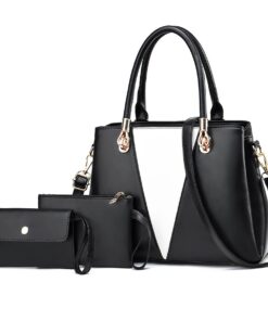 3 In 1 Shoulder Bag Crossbody Bag Women'S Large Capacity Pu Leather Bag