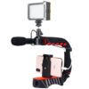 3 in 1 Vlogging Live Broadcast LED Video  Light Rig Kit with Microphone