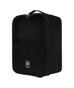 3 Layer Multi Use Shoe Travel Organiser - Travel Shoe Bag - Grey - 39 - M - Black-45 - L