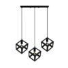 3 LED Vintage Metal Cube Shaped Hanging Pendant Light