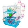 3-Level Hamster Cage with Accessories - Blue