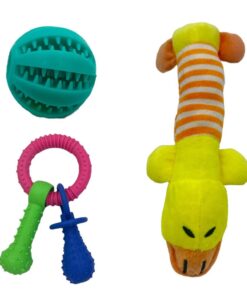 3 Pack Chew Toys for Puppies and Small Dogs - Green Duck