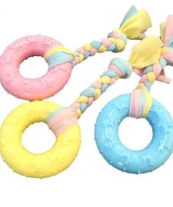 3 Pack Random Colour Pet Chew Toy Rope Ball For Small Dogs And Cats