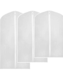 3 Packs Garment Bag Full Zipper Dust Cover For Clothes Storage Closet
