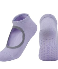 3 Pair Non-Slip Yoga Dance Indoor Socks (Size 5 - 9) - Purple