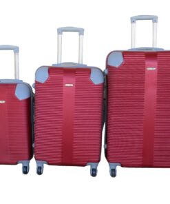 3-Pcs ABS Luggage Set-Deep Red,Spinner Wheels , Durable Hard Shell