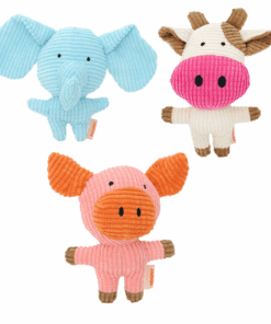 3 Pcs Stuffed Dog Plush Toys with Squeaker Safe and Durable Chew Toys