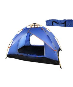 3-Person Water-Resistant Instant Camping Tent with Carry Bag - 200 x 150cmx110- Blue