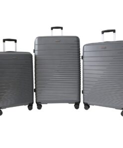 3 Piece 4 Wheel Trolley Luggage Set - Grey