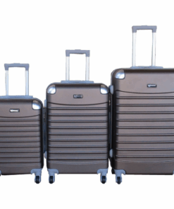 3 Piece ABS Luggage Set, Brown - Hard Shell, Spinner Wheel and Locking