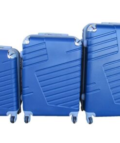 3-Piece ABS Luggage Set - Durable, Lightweight, Bright Blue with Wheels.