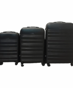 3-Piece ABS Luggage Set - Durable - Lightweight - Ideal for Travelers - Black