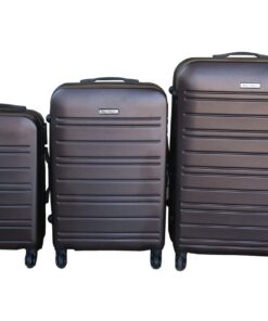 3-Piece ABS Luggage Set - Durable - Lightweight - Ideal for Travelers - Brown