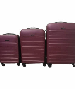 3-Piece ABS Luggage Set - Durable - Lightweight - Ideal for Travelers - Maroon