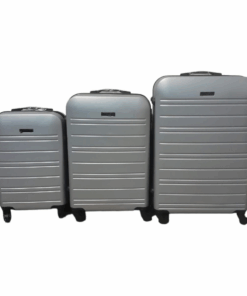 3-Piece ABS Luggage Set - Durable - Lightweight - Ideal for Travelers - Silver